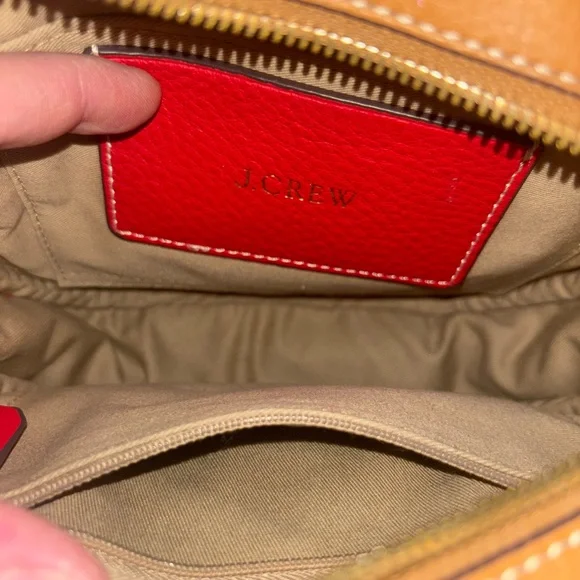 J crew Red and Pink Leather Crossbody Bag - Picture 3 of 4